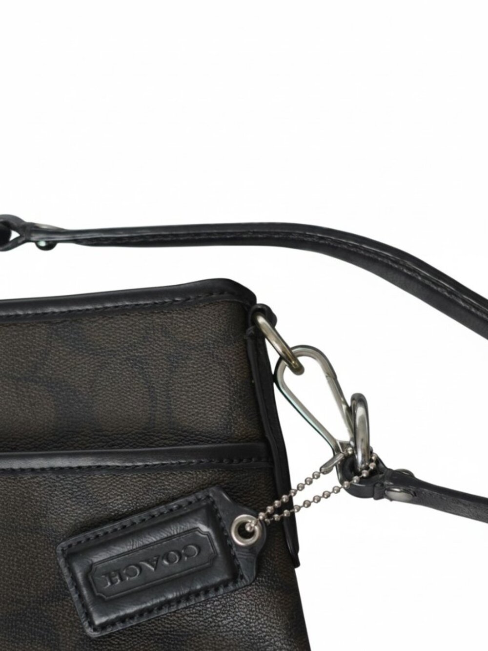 Coach F58297 Signature File Shoulder Bag Messenger Brown Black C Work School EUC - Picture 4 of 15